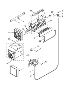 Icemaker Parts Diagram and Parts List for W8TXNGMBQ01  Whirlpool Refrigerator