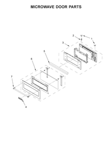 Microwave Door Parts Diagram and Parts List for KMBP107ESS01  KitchenAid Microwave