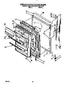 Refrigerator Door Diagram and Parts List for KTRD18KXWH00  KitchenAid Refrigerator