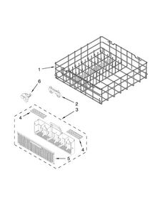 Lower Rack Parts Diagram and Parts List for WDT710PAYB6  Whirlpool Dishwasher