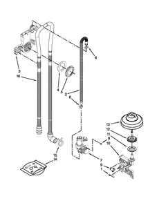 Fill, Drain And Overfill Parts Diagram and Parts List for KDTE554CSS0  KitchenAid Dishwasher