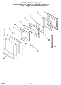 OVEN DOOR Diagram and Parts List for RBS305PDZ10  Whirlpool Wall Oven