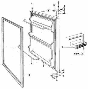 Door Diagram and Parts List for 58RI  Whirlpool Refrigerator