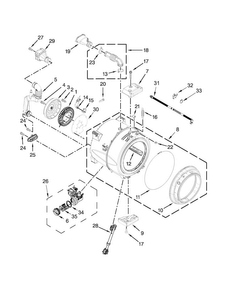 Tub And Basket Parts Diagram and Parts List for WFW70HEBW2  Whirlpool Washer
