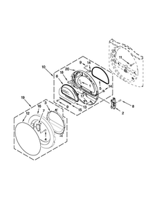 Door Parts Diagram and Parts List for WGD9051YW2  Whirlpool Dryer