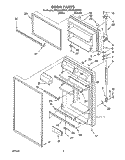 DOOR Diagram and Parts List for RT20DKXDW00  Roper Refrigerator