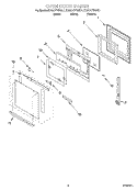 OVEN DOOR Diagram and Parts List for KEBC177HBT1  KitchenAid Wall Oven