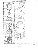 PUMP AND MOTOR Diagram and Parts List for SHU50041  Whirlpool Dishwasher