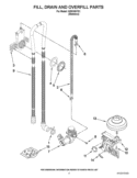FILL, DRAIN AND OVERFILL PARTS Diagram and Parts List for IUD8100YS1  Whirlpool Dishwasher