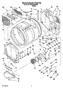 BULKHEAD PARTS Diagram and Parts List for 7MWGD8500SR2  Whirlpool Dryer
