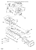 MOTOR AND ICE CONTAINER Diagram and Parts List for 3XART725F03  Whirlpool Refrigerator
