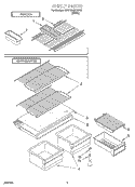 SHELF Diagram and Parts List for 3VET16GKGW01  Whirlpool Refrigerator