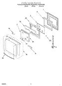 OVEN DOOR Diagram and Parts List for RS675PXGQ6  Whirlpool Range