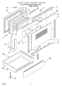 DOOR AND DRAWER Diagram and Parts List for KGRT500FAL0  KitchenAid Range
