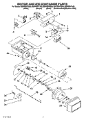 MOTOR AND ICE CONTAINER PARTS Diagram and Parts List for ED2FHEXTB00  Whirlpool Refrigerator