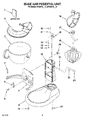 BASE AND PEDESTAL UNIT Diagram and Parts List for 4KP26M1XBS5  KitchenAid Mixer