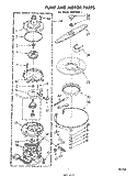 PUMP AND MOTOR Diagram and Parts List for SHU70041  Whirlpool Dishwasher