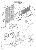 UNIT PARTS Diagram and Parts List for YRT18VKXJW00  Roper Refrigerator