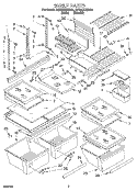 SHELF Diagram and Parts List for 3ET22DKXDN01  Whirlpool Refrigerator