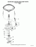 GEARCASE, MOTOR AND PUMP PARTS Diagram and Parts List for WTW5640XW2  Whirlpool Washer