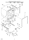 TUB AND FRAME Diagram and Parts List for KUDR25SHBT0  KitchenAid Dishwasher