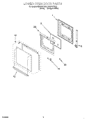 LOWER OVEN DOOR Diagram and Parts List for RBD305PDQ9  Whirlpool Wall Oven