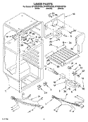 LINER Diagram and Parts List for ET4WPKXKQ00  Whirlpool Refrigerator