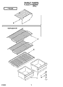 SHELF PARTS, OPTIONAL PARTS Diagram and Parts List for CT16SKXRQ00  Whirlpool Refrigerator