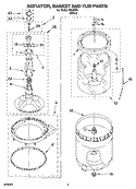 AGITATOR, BASKET AND TUB PARTS Diagram and Parts List for IM43000  Inglis Washer