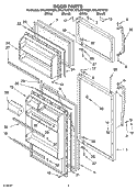 DOOR PARTS Diagram and Parts List for ET6JTKYKT01  Whirlpool Refrigerator