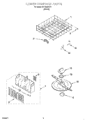 LOWER DISHRACK Diagram and Parts List for DU1000CGT2  Whirlpool Dishwasher