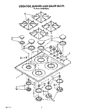 COOKTOP, BURNER AND GRATE Diagram and Parts List for SC8630EWW1  Whirlpool Cooktop