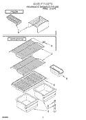 SHELF Diagram and Parts List for RT14HDXEN00  Roper Refrigerator