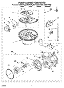 PUMP AND MOTOR PARTS Diagram and Parts List for KUDS01FLSS6  KitchenAid Dishwasher