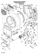 BULKHEAD PARTS Diagram and Parts List for 7MWGD9200TQ0  Whirlpool Dryer