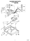 MACHINE BASE PARTS Diagram and Parts List for 3SLSR6233MQ3  Whirlpool Washer