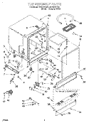 TUB ASSEMBLY Diagram and Parts List for DU806CWDB5  Whirlpool Dishwasher