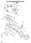MOTOR AND ICE CONTAINER PARTS Diagram and Parts List for IRQ226300  Inglis Refrigerator