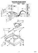 MACHINE BASE PARTS Diagram and Parts List for CAWS833RT0  Crosley Washer