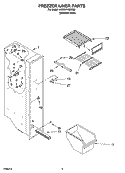FREEZER LINER PARTS Diagram and Parts List for 5VES3FHGRS00  Whirlpool Refrigerator