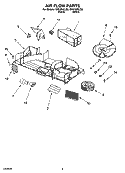 AIR FLOW PARTS Diagram and Parts List for GH9184XLB2  Whirlpool Microwave