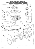 PUMP AND MOTOR PARTS Diagram and Parts List for KUDS01DJSP0  KitchenAid Dishwasher