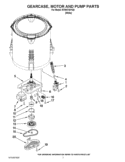 GEARCASE, MOTOR AND PUMP PARTS Diagram and Parts List for RTW4740YQ0  Roper Washer