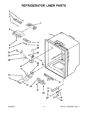REFRIGERATOR LINER PARTS Diagram and Parts List for 5KBFS20EAX01  KitchenAid Refrigerator