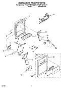 DISPENSER FRONT PARTS Diagram and Parts List for 7GS2SHEXPL01  Whirlpool Refrigerator