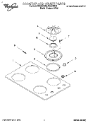 COOKTOP AND GRATE Diagram and Parts List for SC8830EBB0  Whirlpool Cooktop