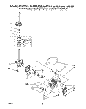 BRAKE, CLUTCH, GEARCASE, MOTOR AND PUMP Diagram and Parts List for LA9800XTW1  Whirlpool Washer