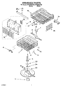 DISHRACK Diagram and Parts List for DU930PWKB0  Whirlpool Dishwasher