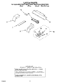LATCH Diagram and Parts List for KEMC377KBS0  KitchenAid Microwave Oven Combo