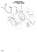 DOOR PARTS Diagram and Parts List for KEHS01PWH1  KitchenAid Dryer